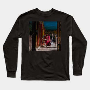 Laundry. Shygatse Monastery, Tibet. Long Sleeve T-Shirt